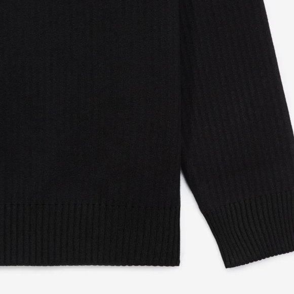 The Kooples BLACK AND WHITE SWEATER IN WOOL W/HIGH NECK - Picture 3 of 4